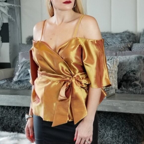 Glam & Elegance Wrap Top - Picture 1 of 5